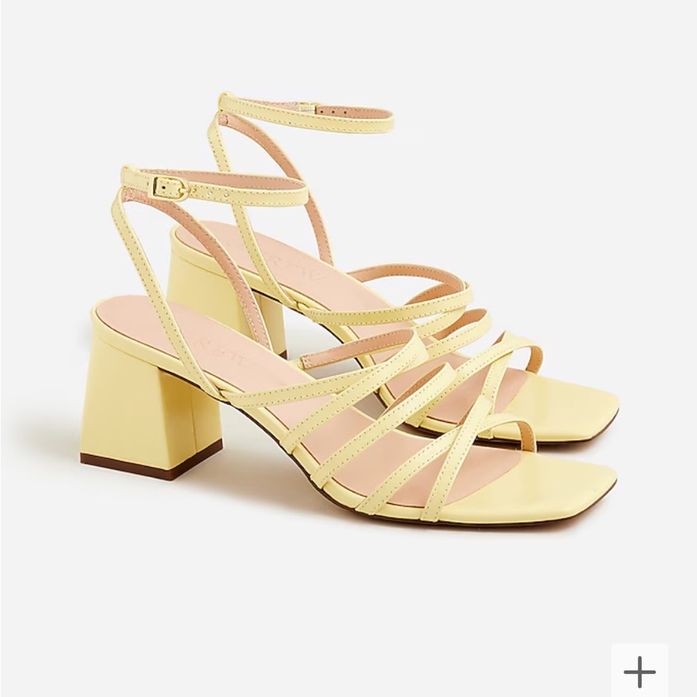 Jcrew never-worn, leather strappy heel in fresh lemon